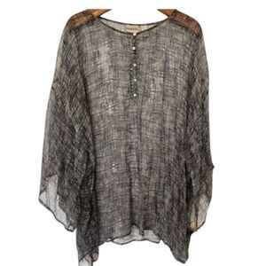 Chico's 100% silk top flowy Boho Flowy Light Sheer